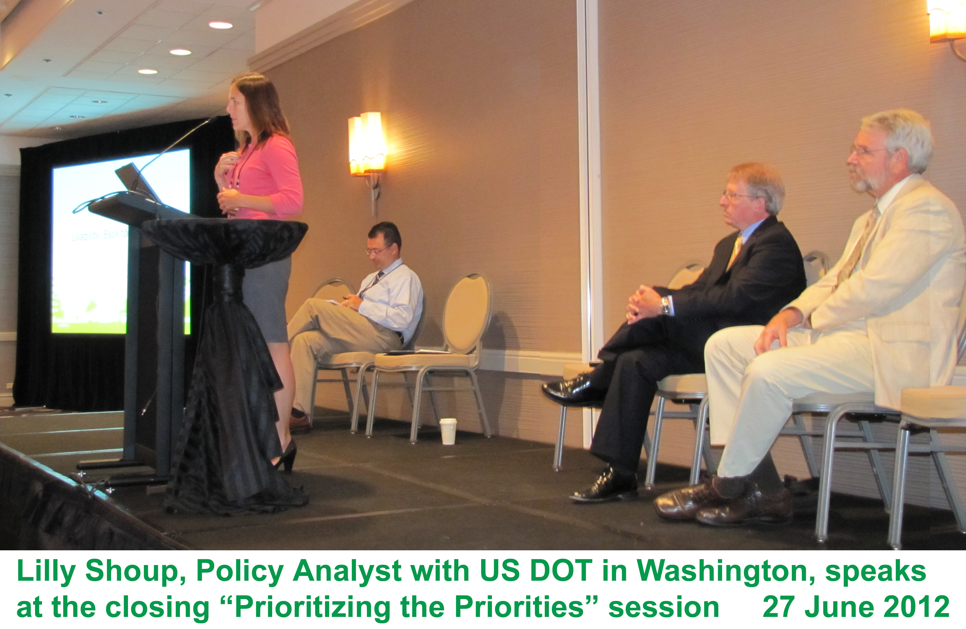 4th Urban Street Symposium: Lilly Shoup, Policy Analyst with US DOT in Washington, speaks at the closing 'Prioritizing the Priorities' session on June 27